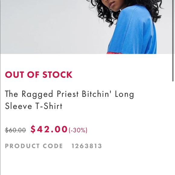 Ragged Priest ASOS bitchin T-shirt long sleeve - Picture 6 of 6